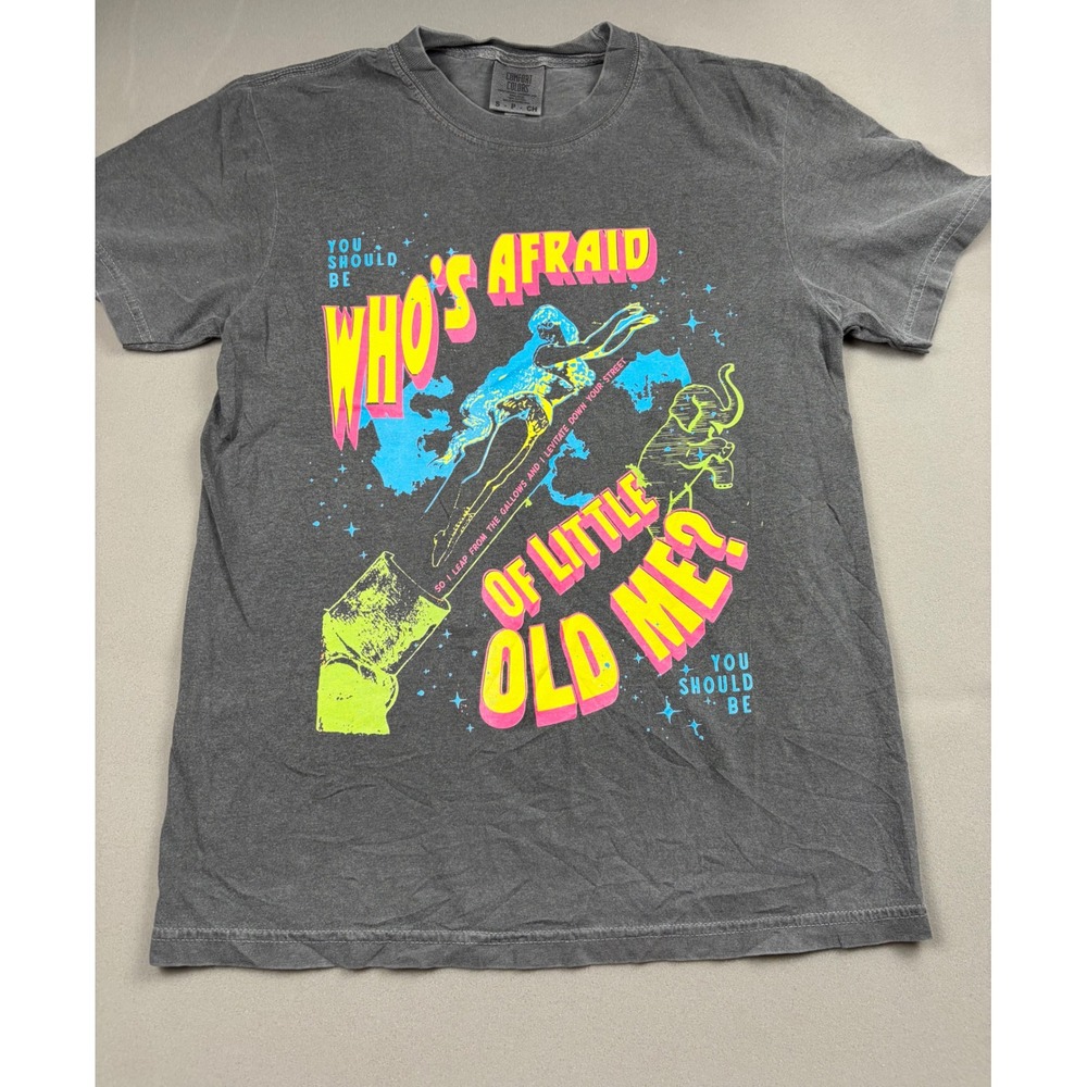 Comfort Colors Who's Afraid of Little Old Me T-Shirt Gray Taylor Swift Fan Tee S